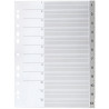 Jeu de 12 intercalaires numériques en polypropylène gris, format A4