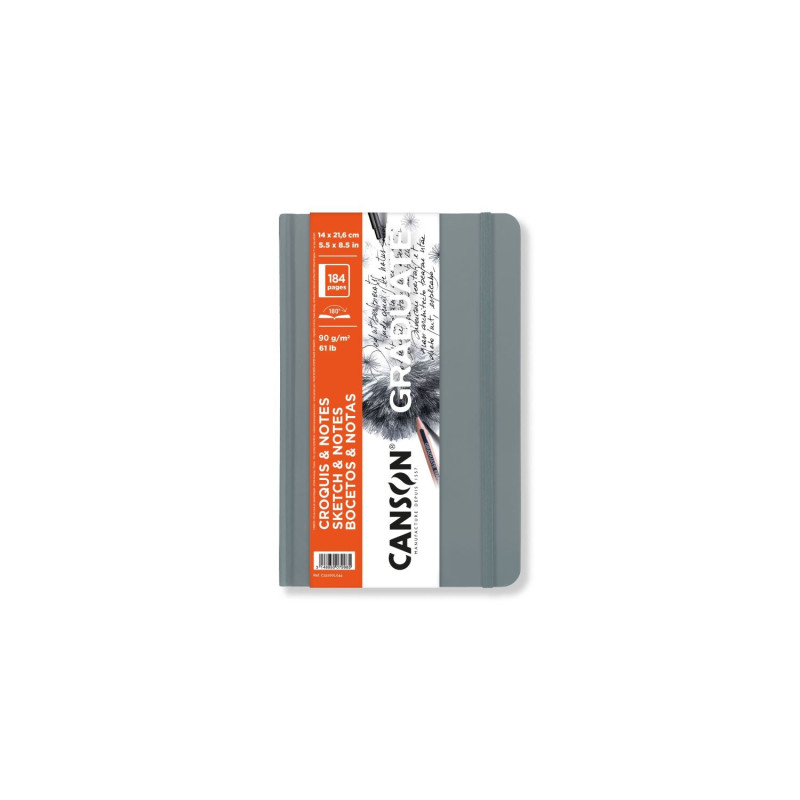 14 x 21 cm - 92 feuilles - 90gr - Couverture gris clair