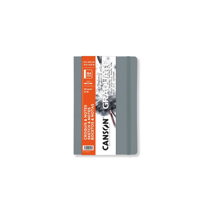 14 x 21 cm - 92 feuilles - 90gr - Couverture gris clair