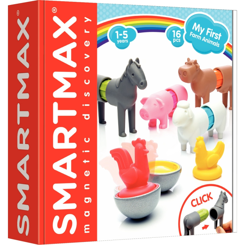 Lot de 6 puzzles magnétiques SMARTMAX, les animaux de la ferme