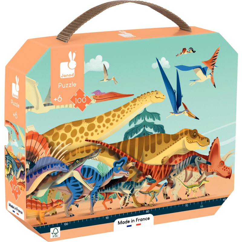 Puzzle panoramique 100 pièces, l'ère des dinosaures