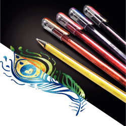 Pochette de 6 stylos gel Dual Métallic assortis