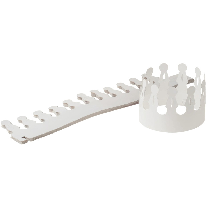 Lot de 24 couronnes en carton blanc