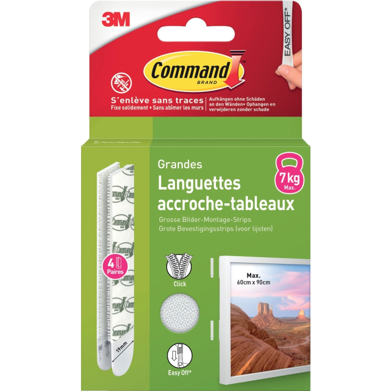 Blister de 8 languettes accroche tableau