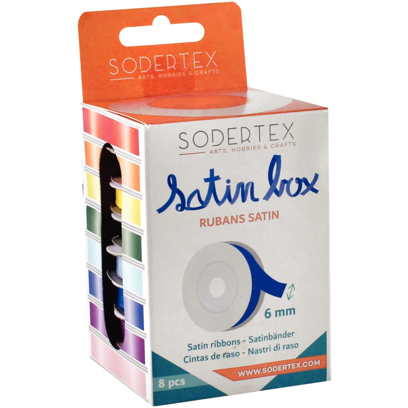 Lot de 10 rubans en satin dimensions 7 mm x 10 m coloris assortis
