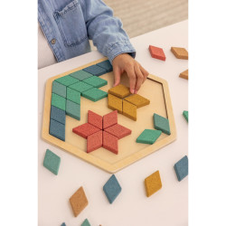 Puzzle mosaïque en liège, 48 pièces