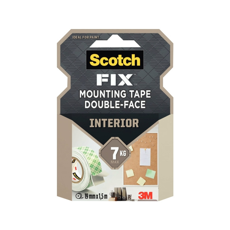 Rouleau adhésif Scotch fixation 19mmx1,5m