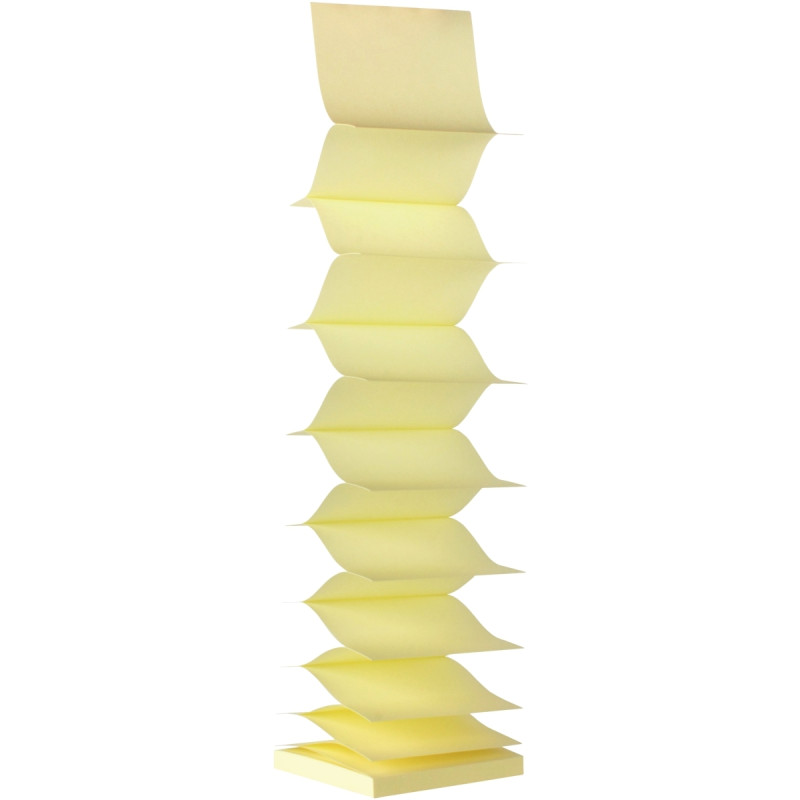 Bloc de 100 feuilles de notes adhésives en zig zag, format : 75 x 75 m