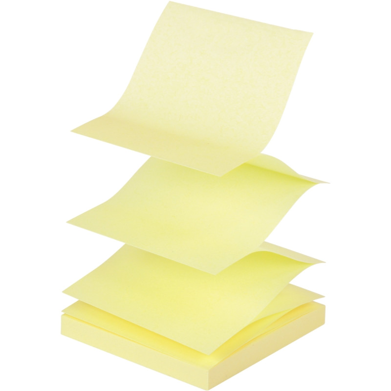 Bloc de 100 feuilles de notes adhésives en zig zag, format : 75 x 75 m