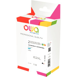 OWA lot 2 cart encre noir et couleur hte capa remanufacturées compatib