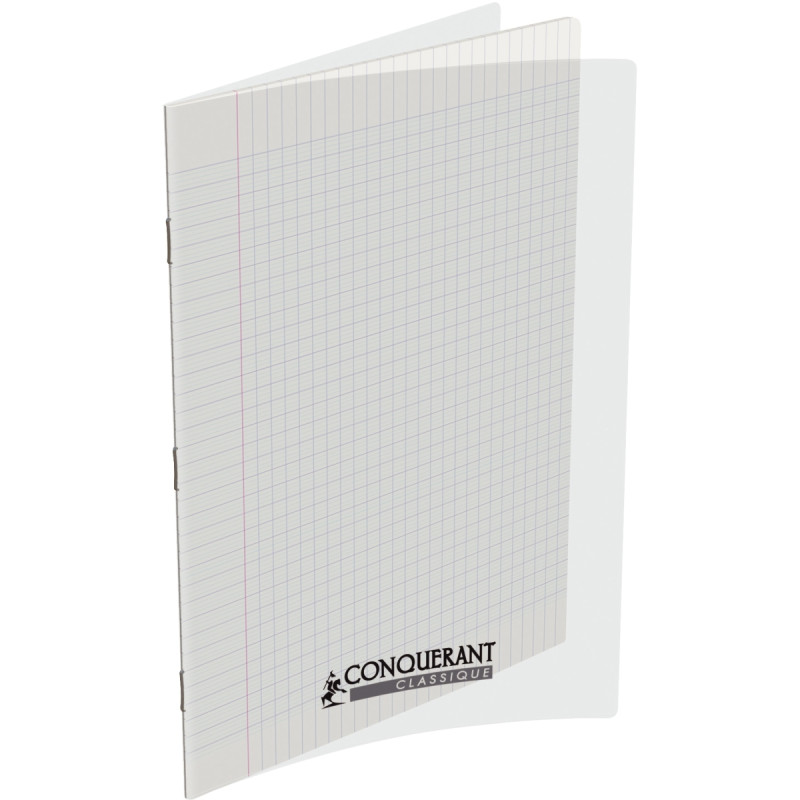 Piqûre 140 pages CONQUERANT, A4, seyès, couv PP incolore