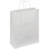 Paquet de 50 sacs kraft blanc 35+14x44cm poignées torsadées
