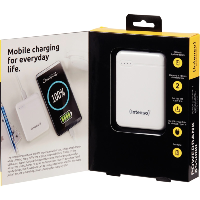 Batterie de secours Intenso XS 5000 mAh blanche