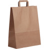 Paquet de 50 sacs kraft brun 32+16x42cm poignées plates