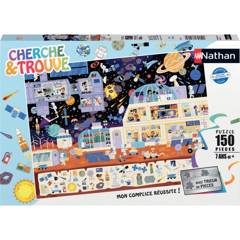 Puzzle cherche et trouve 150 pièces, dans l'espace