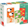 Boite de 10 puzzles duo en bois, de 1 à 10