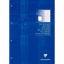 Bloc de cours CLAIREFONTAINE 200 pages perforées, format A4, seyès 90g