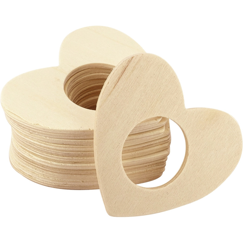Lot de 12 ronds de serviette forme cœur