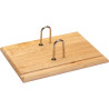 Socle en bois verni 2 anneaux métal