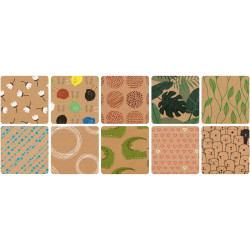 Bloc de 20 feuilles de papier kraft imprimé 120g et 230g format A4