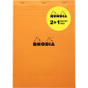 Lot de 2 blocs de bureau RHODIA 80 feuilles, format A4, quadrillé 5x5,