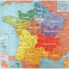 Puzzle en bois d'environ 100 pièces, la carte des départements de Fran