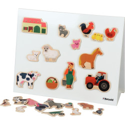 Boite de 24 magnets en bois, Farmix