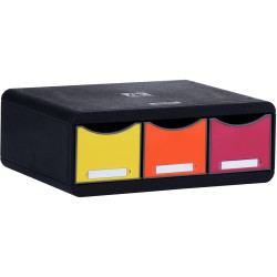 Module 3 tiroirs TOOLBOX à l'italienne noir/arlequin