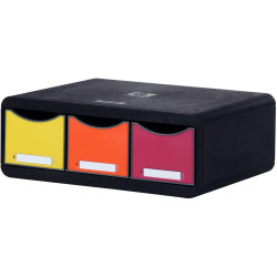 Module 3 tiroirs TOOLBOX à l'italienne noir/arlequin