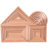 Jeu de construction architecte en bois naturel, 28 pièces