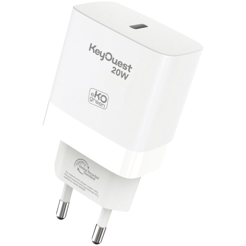Chargeur secteur avec cordon USB type C vers type Lightning 20W