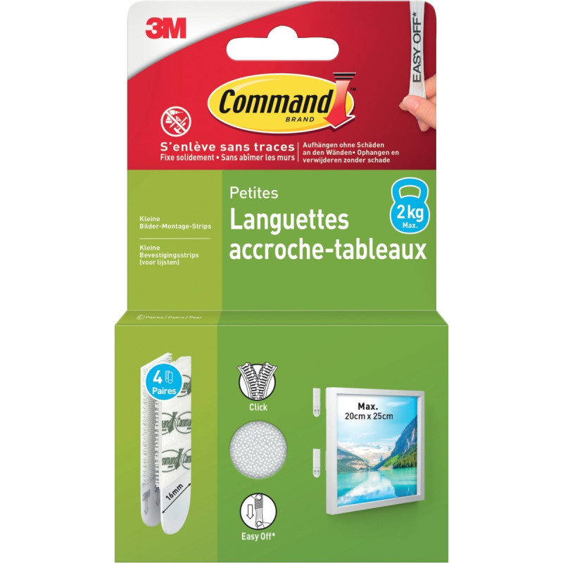 Blister de 4x2 languettes accroches tableaux