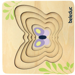 Encastrement 4 niveaux en bois, le papillon