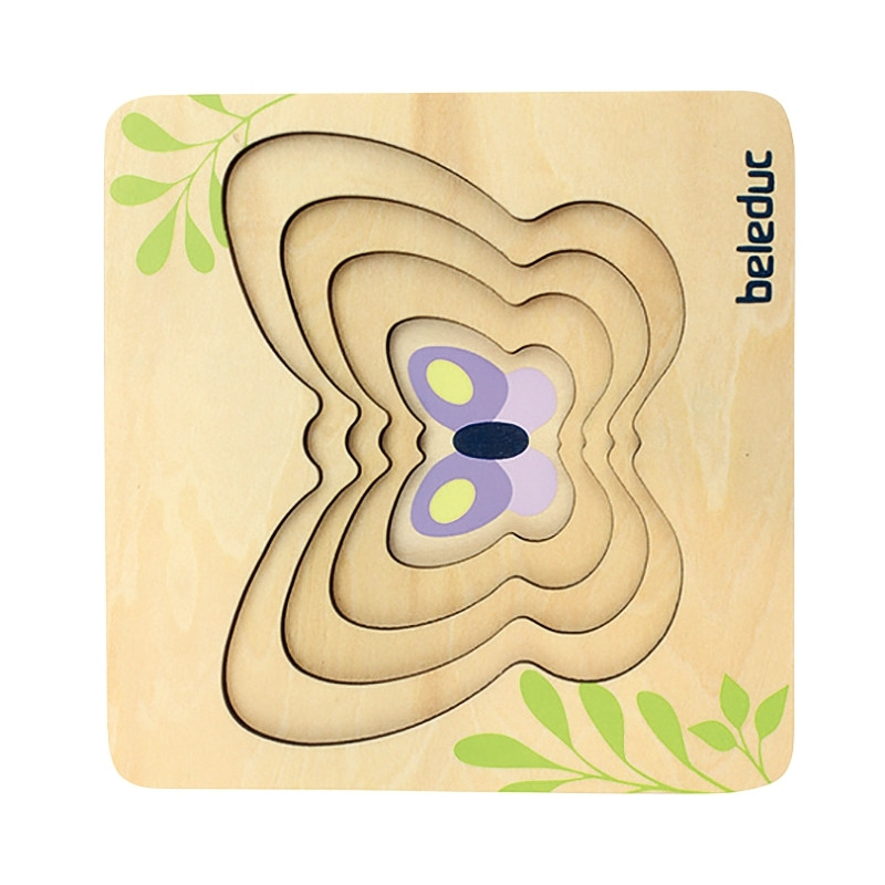 Encastrement 4 niveaux en bois, le papillon
