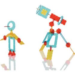 Jeu de construction les formes géométriques translucides