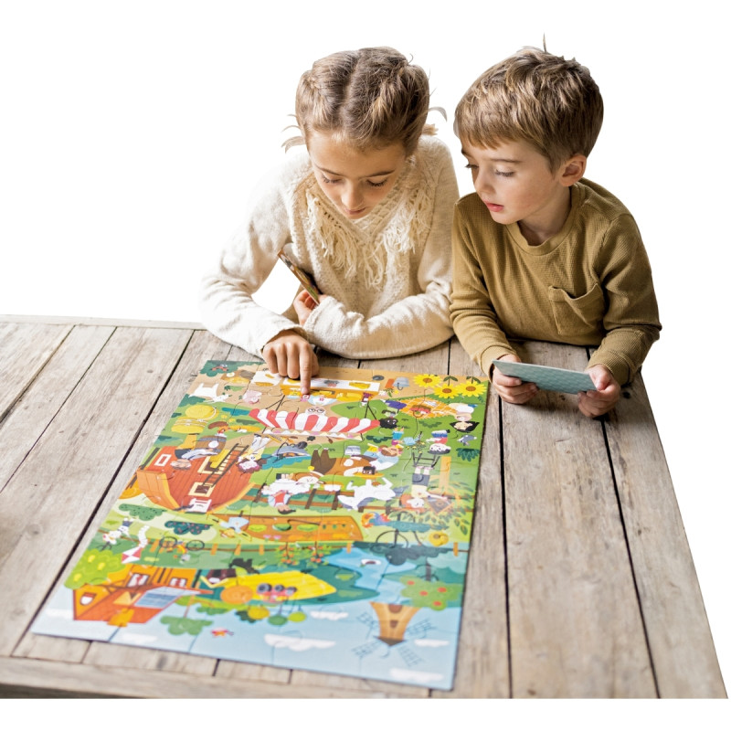 Puzzle d'observation 40 pièces, la ferme écolo