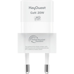 Chargeur secteur 1 port USB-C 20W blanc