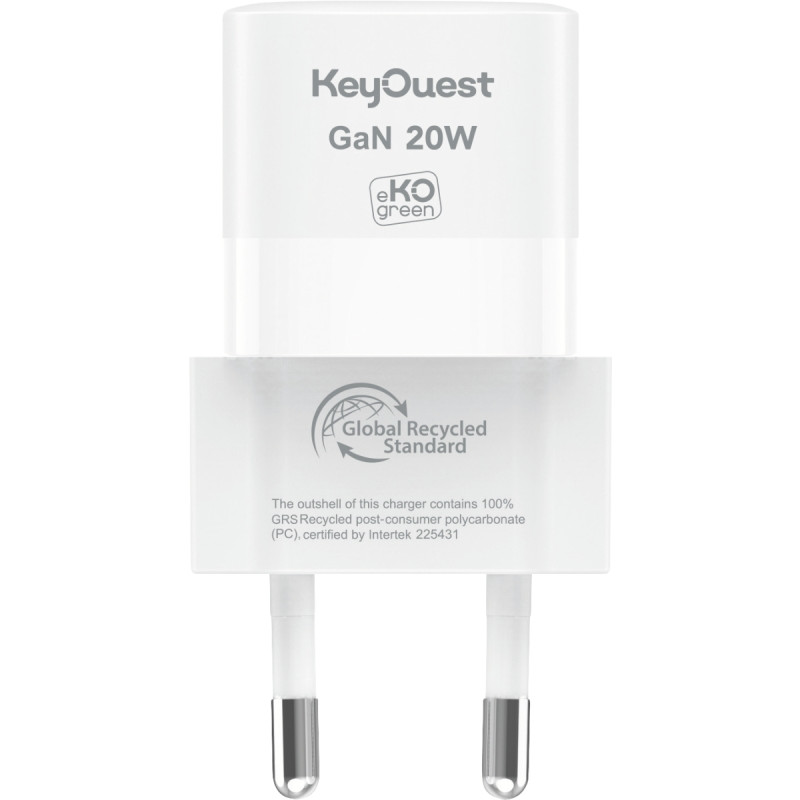 Chargeur secteur 1 port USB-C 20W blanc