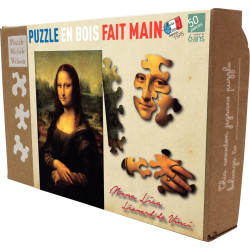Puzzle d'art en bois d'environ 50 pièces, LA JOCONDE Mona Lisa