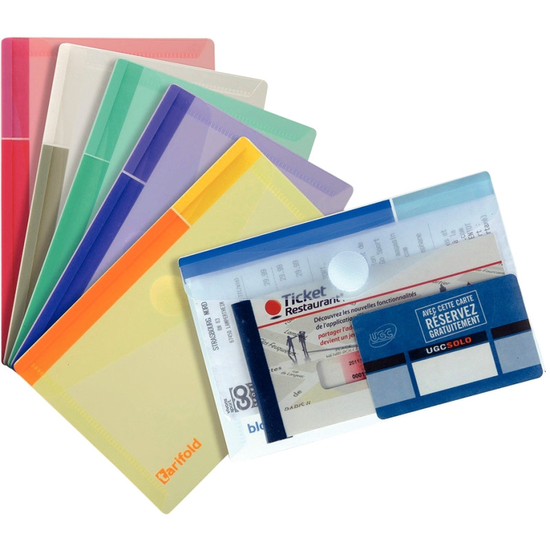 Paquet de 6 enveloppes en polypropylène pour format A6, coloris assort