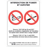 Panneau interdit de fumer/vapoter 15x21cm