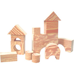 Jeu de construction imitation bois, 80 pièces