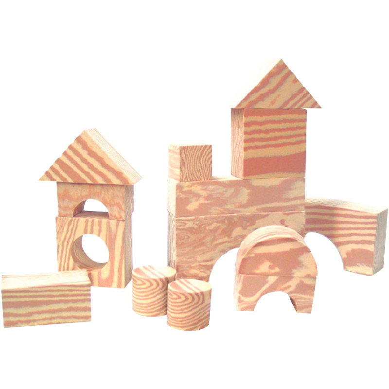Jeu de construction imitation bois, 80 pièces