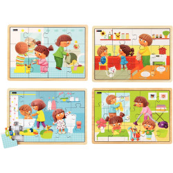 Lot de 4 puzzles, Tout propre !