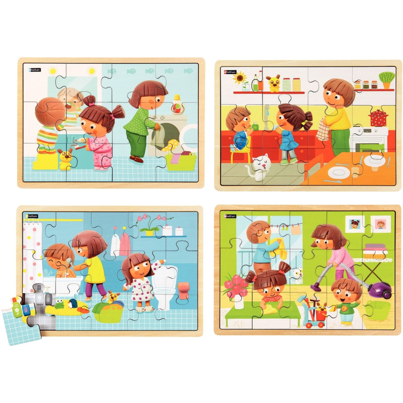 Lot de 4 puzzles, Tout propre !