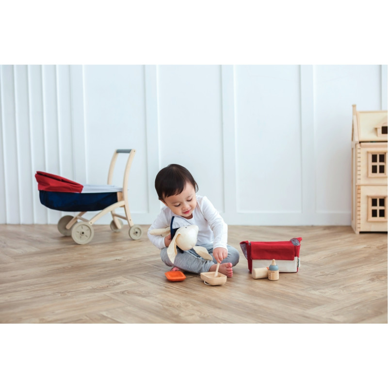 Sac repas de bébé en bois PLAN TOYS, 6 pièces