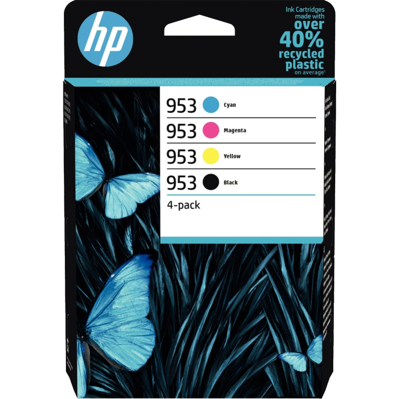 HP 953 pack de 4 cartouches d'encre noire, cyan, magenta et jaune auth