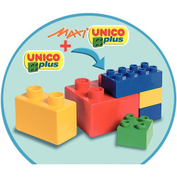 Baril avec poignées de 120 briques de construction UNICO PLUS STANDARD
