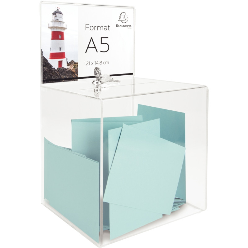 Urne avec porte-affiche A5 21x35,8x21cm
