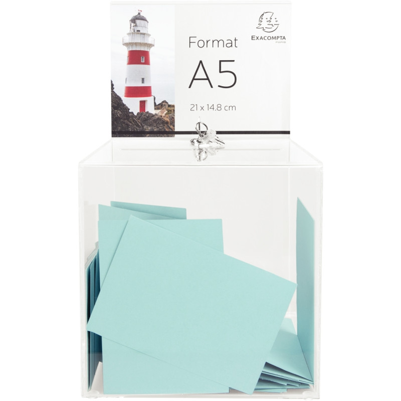 Urne avec porte-affiche A5 21x35,8x21cm